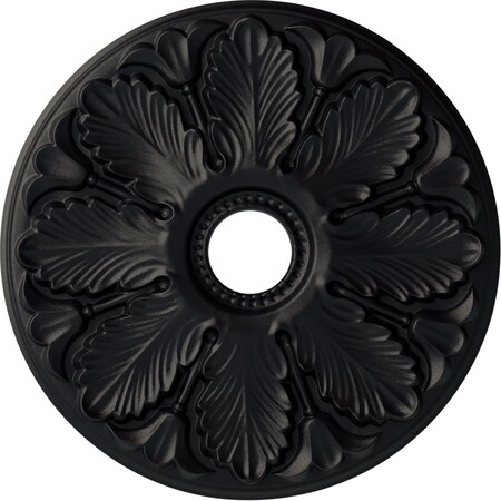 Ekena Millwork Milan Ceiling Medallion (Fits Canopies up to 4 5/8"), 24 1/2"OD x 3 1/2"ID x 1"P, Steel Gray CM24MISGS